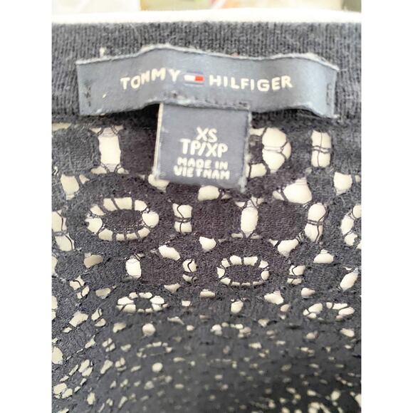 TOMMY HILFIGER Blue Embroidered Lace Cardigan, XS - Picture 10 of 11